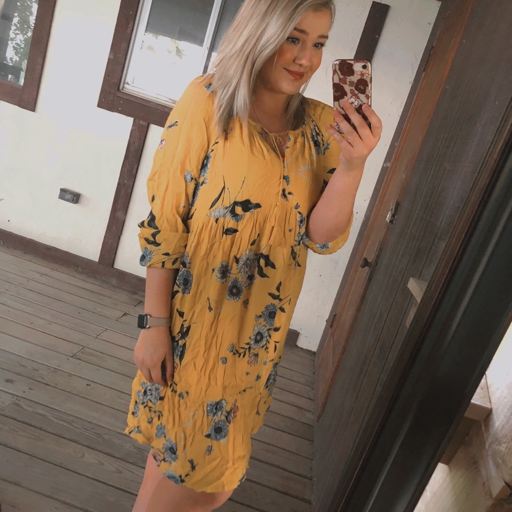 Yellow old navy floral dress